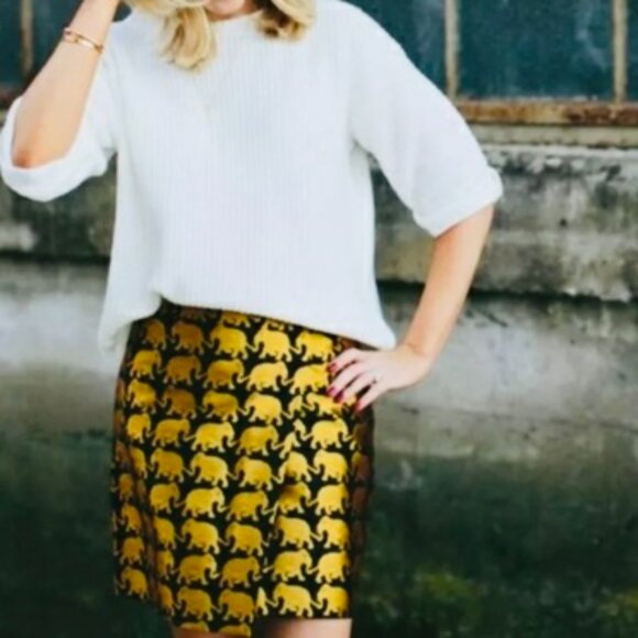J CREW Women's "Elephant Parade" Mini Skirt EUC Size 4 - Picture 7 of 7